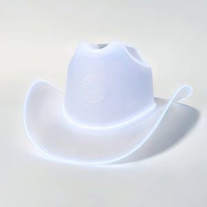 Neon Cowboys® Hat (Clear Plastic + Colored Lights) - Wrangler White
